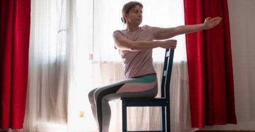 Person doing chair exercises