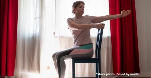 Person doing chair exercises